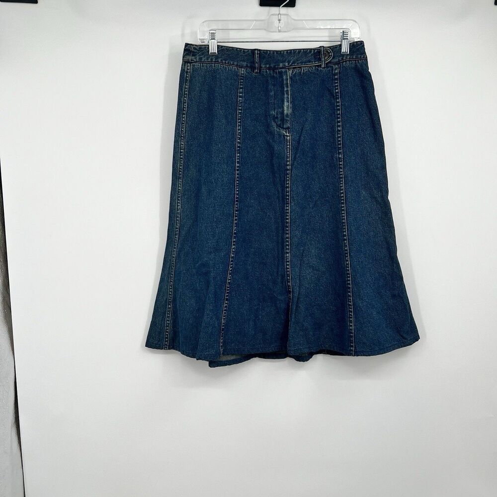 Vintage Blue A Line Midi Skirt 10P Petite Western Hippie Boho Festival Grunge